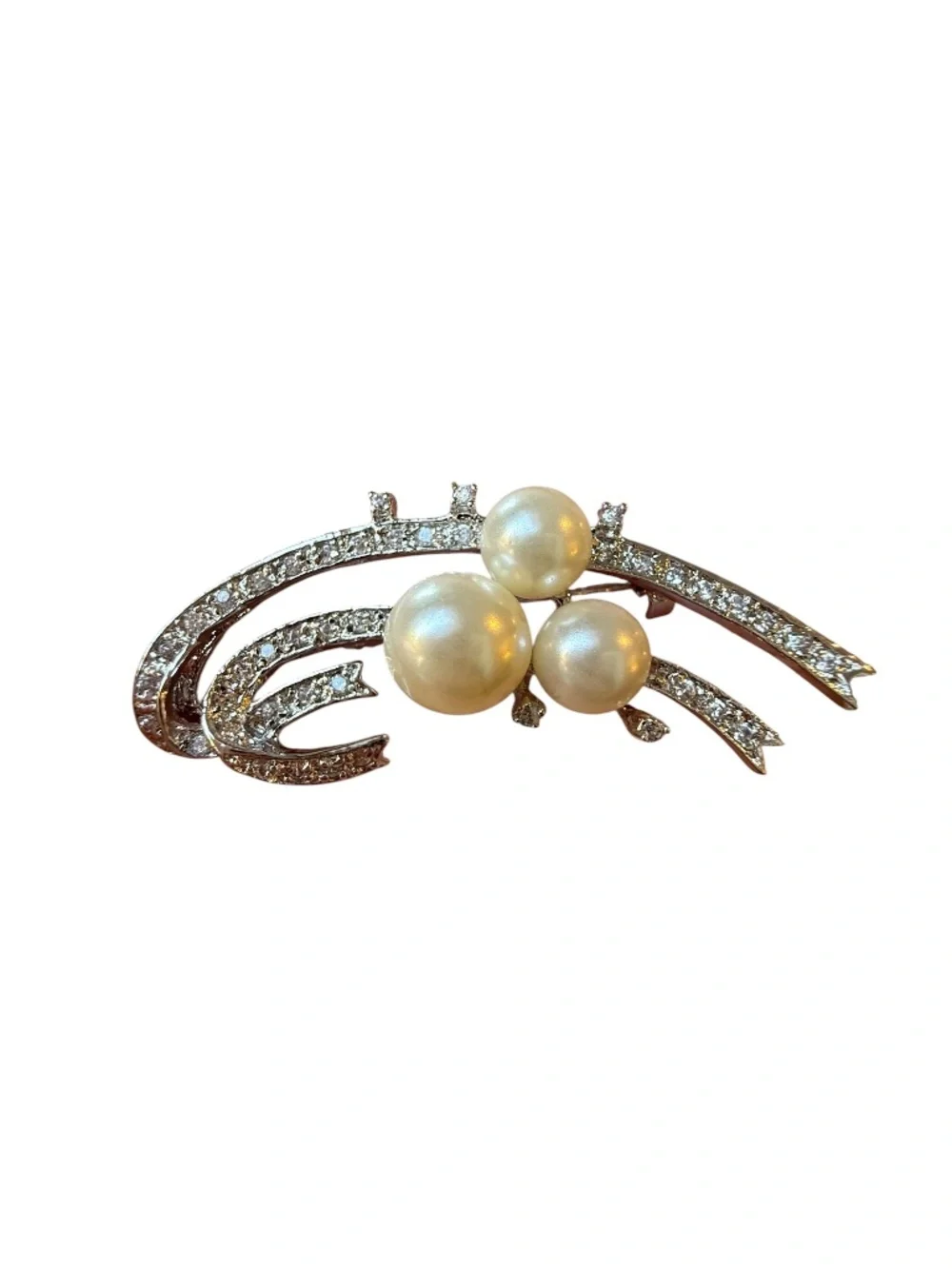 Genevive Women's Silver CZ Brooch - NWOT